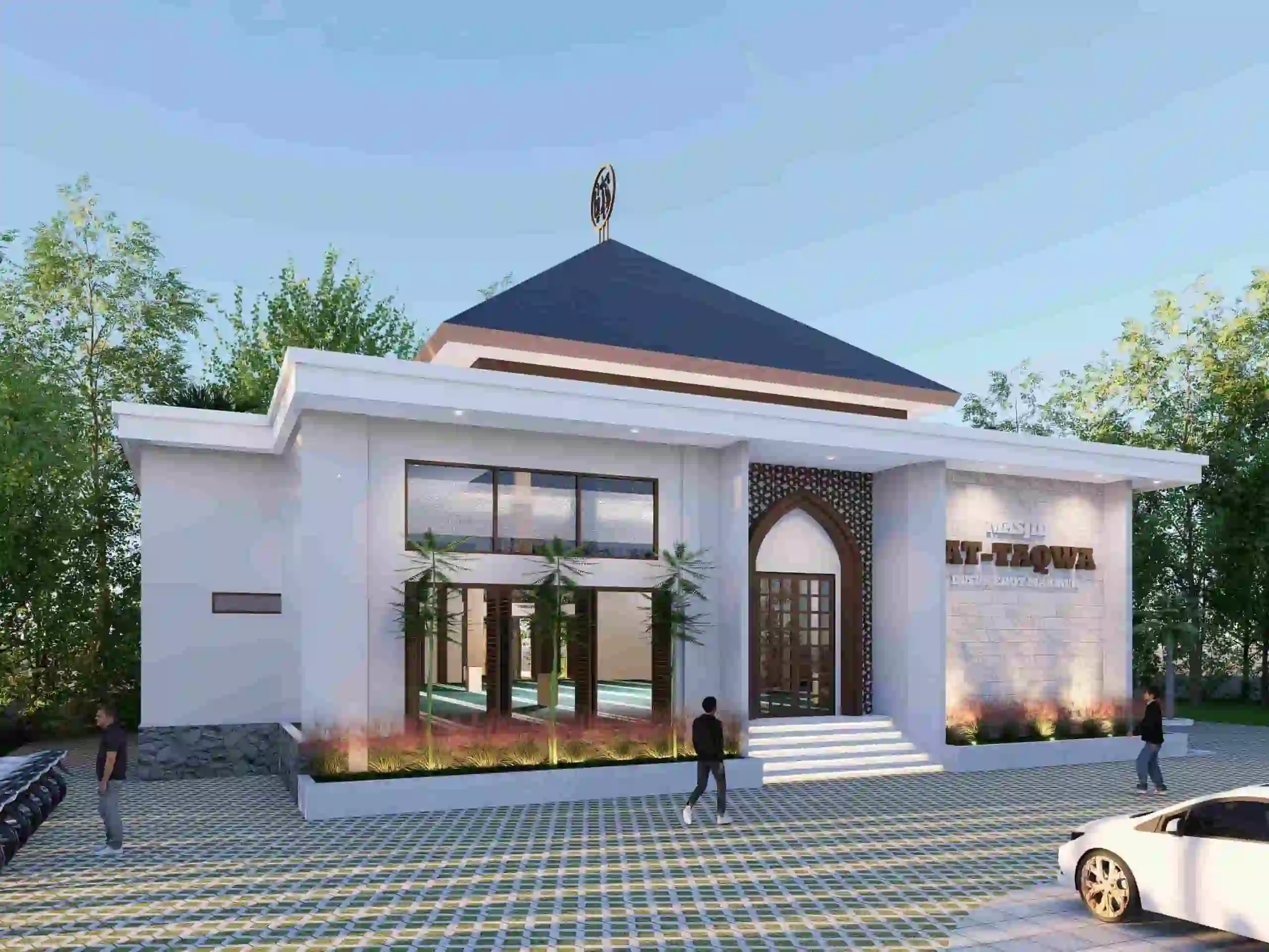 Bangunan ibadah dengan elemen arsitektur kontemporer